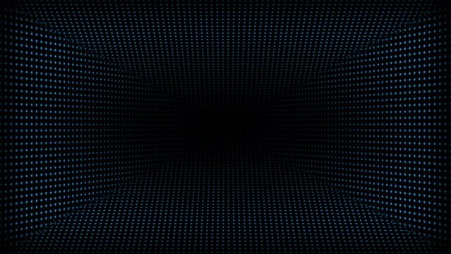 Abstract technology dark background. Moving dots and grid background for logo intro
