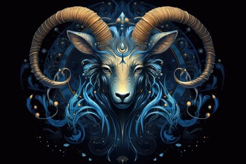 Zodiac Capricorn Symbol Capricorn Sea-Goat Capricorn is the most stubborn sign - obrazy, fototapety, plakaty