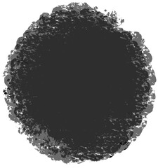 Black  Abstract Circle Brushstroke Shape Element