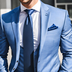 Blue suit and tie