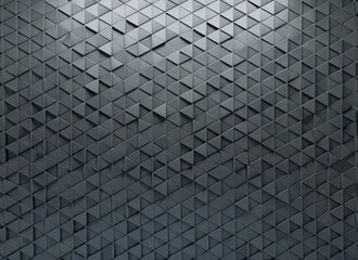 Polished, Semigloss Wall background with tiles. Triangular, tile Wallpaper with 3D, Black blocks. AI Generated.
