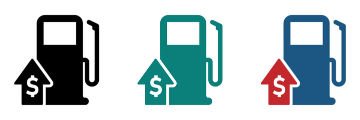 Gas price increase vector icons concepts