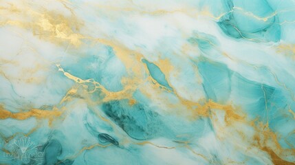 Emerald and aquamarine marble texture wallpaper, artistic stone background
