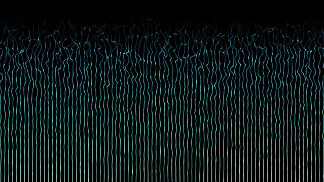 shiny parallel lines or stripes moving wavy pattern on black background , moving shiny lines dark background