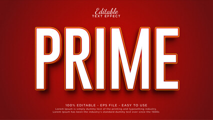 Prime 3d text effect. Typography template for advertising or entertainment