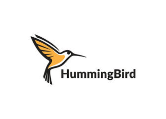 Obraz premium hummingbird logo design vector illustration