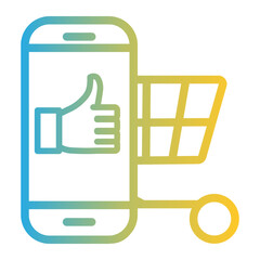 online shop and shopping cart icon on gradient style. promotion on online shopping concept