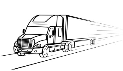 Truck tractor with trailer vector illustration