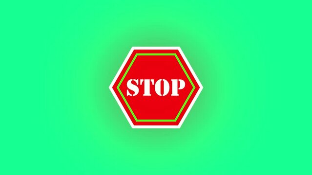 Stop icon motion graphics animation 4k resolution.