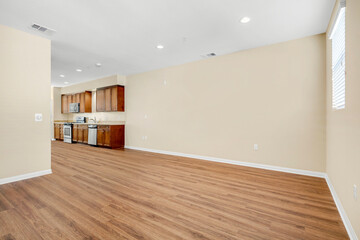 beautiful apartment, interior, big empty room bright