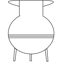 Digital png illustration of cauldron symbol on transparent background
