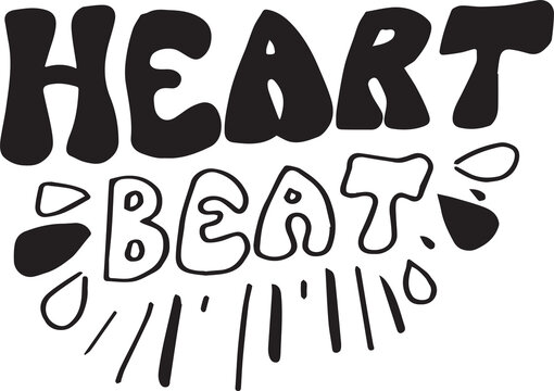 Digital png illustration of heart beat text on transparent background