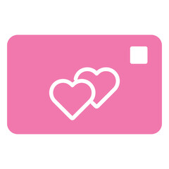 Digital png illustration of pink card with two hearts on transparent background