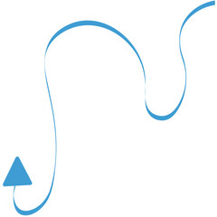 Obraz premium Digital png illustration of blue, long, curved up arrow on transparent background