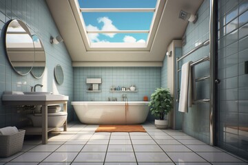 interior view of a bathroom. Generative AI
