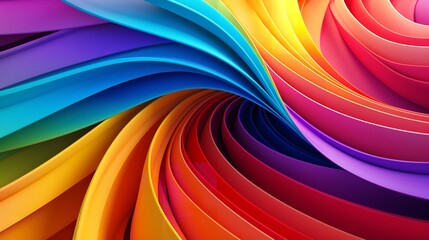 A wallpaper with an abstract background of rainbow-colored waves, Generative AI.
