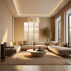 Serenity in Beige D Showcase of a Relaxing Living Room