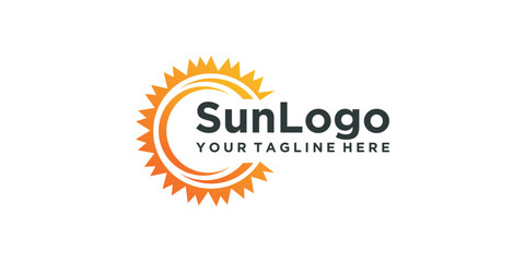 sun logo design simple but modern sun design template