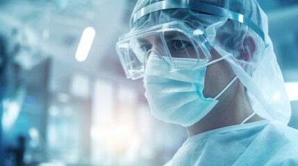 Doctor in room lab laboratory doing research, making scientific experiments.