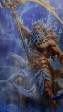 Greek Mythology Cronos thunder in the Skye with smoke
