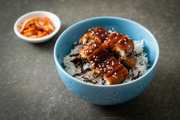 eel rice bowl or unagi rice bowl