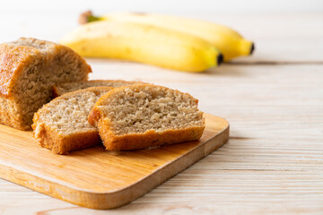 Homemade banana bread sliced