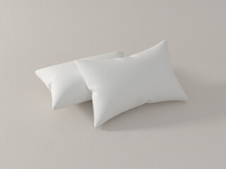 3d pillow render white cotton fabric