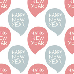New year Seamless Pattern. Hand drawn pattern. New year texture for print, wrapping paper, design, fabric, decor, gift.