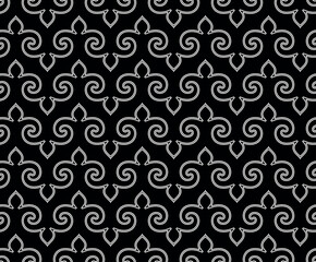 Fototapeta premium Flower geometric pattern. Seamless vector background. Black and white ornament