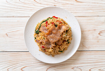 fried rice with Thai basil and pork