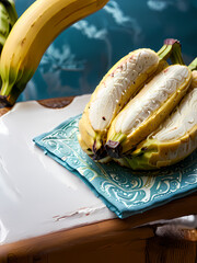 Image of decorative bananas on a luxurious table