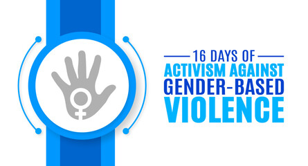 November is 16 Days of Activism Against Gender-Based Violence background template. Holiday concept. background, banner, placard, card, and poster design template with text inscription.