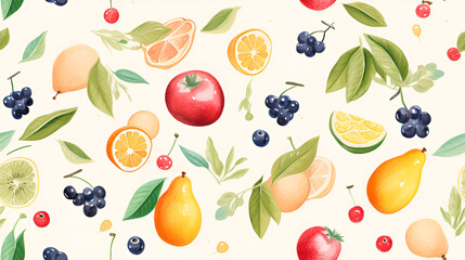 seamless pattern with fruits | generative AI