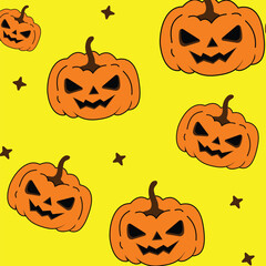 Halloween Pumpkin Seamless Pattern
