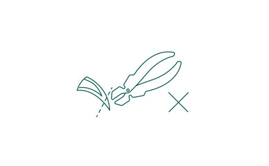 pet claw cutter line art vector illustration 