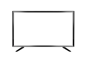 isolated OLED flat smart black borderless TV on transparent background