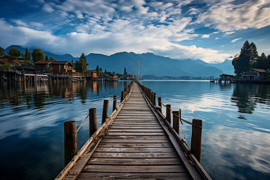 wooden pier in the lake