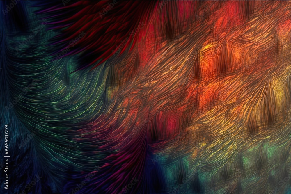 Poster abstract fractal background with wavy swirled colored lines