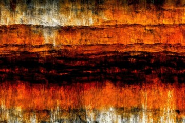 Abstract watercolor background. Hand-drawn illustration. Orange, black and white