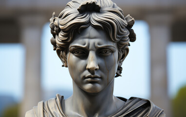 Marble statue of an ancient Greek woman 