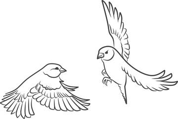 Sparrow illustration vector silhouette design