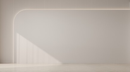 Modern interior of living room and empty white color wall background. 3d render - obrazy, fototapety, plakaty