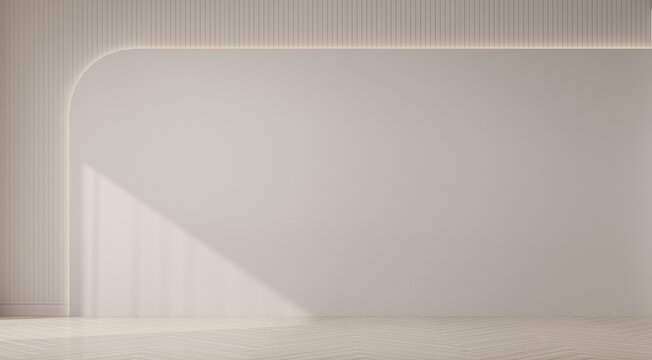 Modern interior of living room and empty white color wall background. 3d render