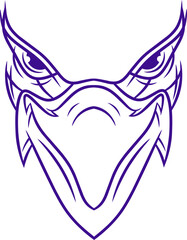 design one line vector illustration of eagle face