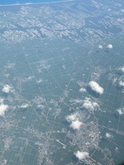 the ground looking down from the plane