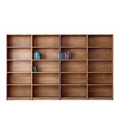 Wooden Empty Bookshelves WIthout background 