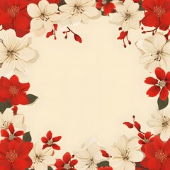 oriental flower ornament frame