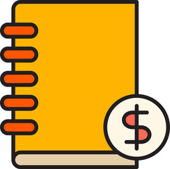 Notebook and Dollar Icon
