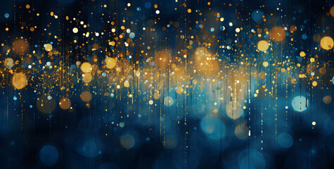 Abstract background with bokeh curve defocused lights and stars. Festive background. - obrazy, fototapety, plakaty