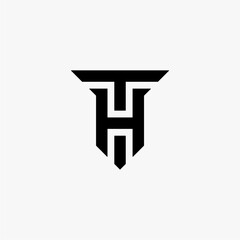 Unique modern geometric creative elegant letter TH  logo template. Vector icon - obrazy, fototapety, plakaty